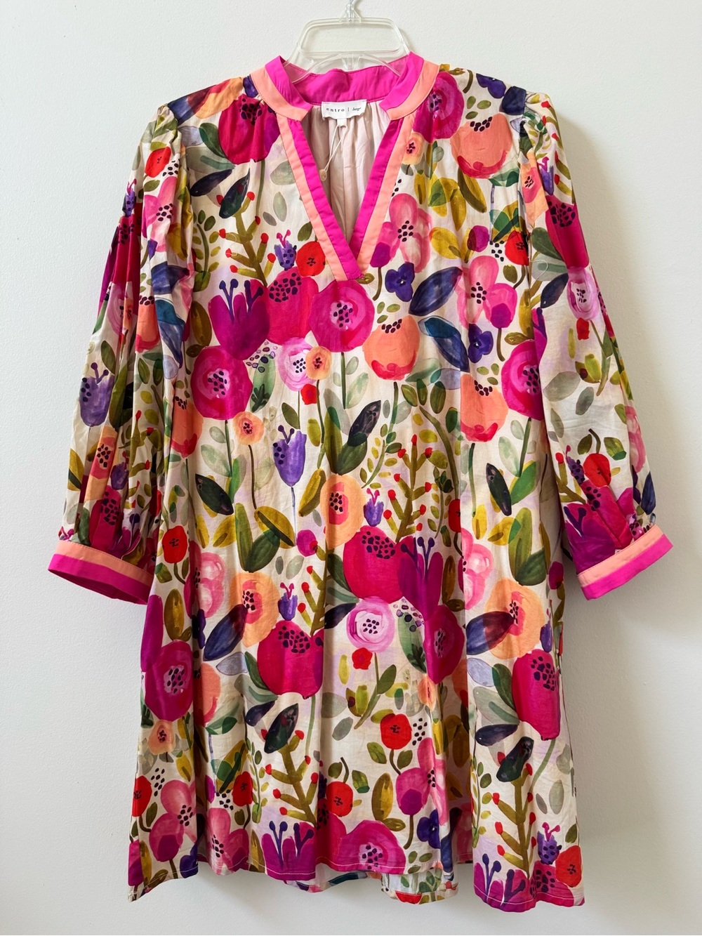 Entro Vibrant Multicolor Floral Joy Mini Dress Size Large New with Tags - Picture 5 of 8